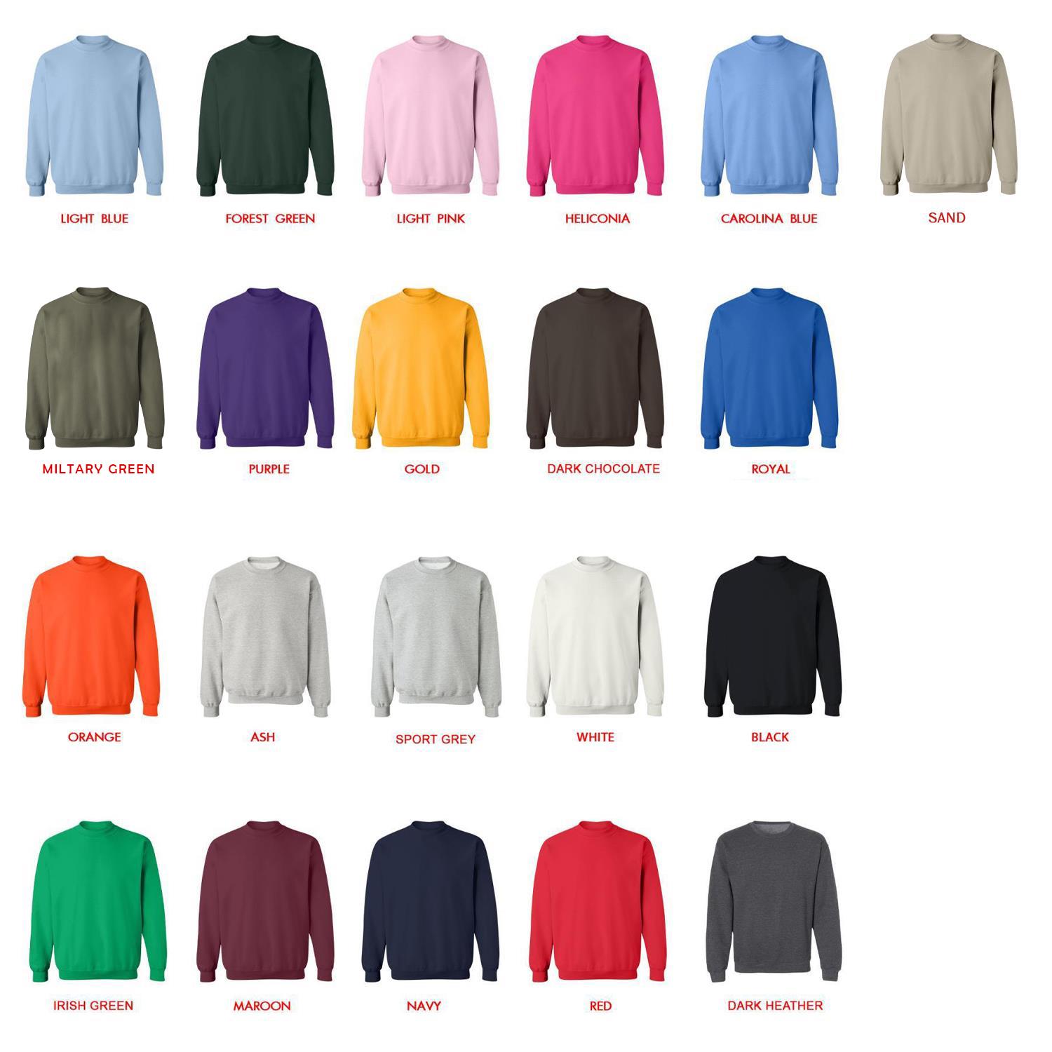 sweatshirt color chart - Bleach Merch