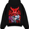 DEMKNP A.black hoodie flat back design - Bleach Merch