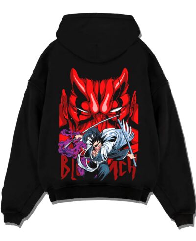 Bleach Hoodie Ichigo and Hollow Mask Red Retro Scene