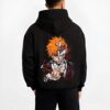 HLFUSN B.black hoodie male back view - Bleach Merch