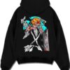 HOLLMS A.black hoodie flat back design - Bleach Merch