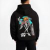HOLLMS B.black hoodie male back view - Bleach Merch