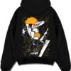 ICHFIN A.black hoodie flat back design - Bleach Merch