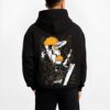 ICHFIN B.black hoodie male back view - Bleach Merch