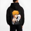 ICHIGO1 B.black hoodie male back view - Bleach Merch