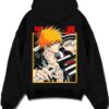 ICHSOUL A.black hoodie flat back design - Bleach Merch