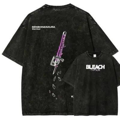 Byakuya Kuchiki Bleach Anime Mineral Wash T-shirt